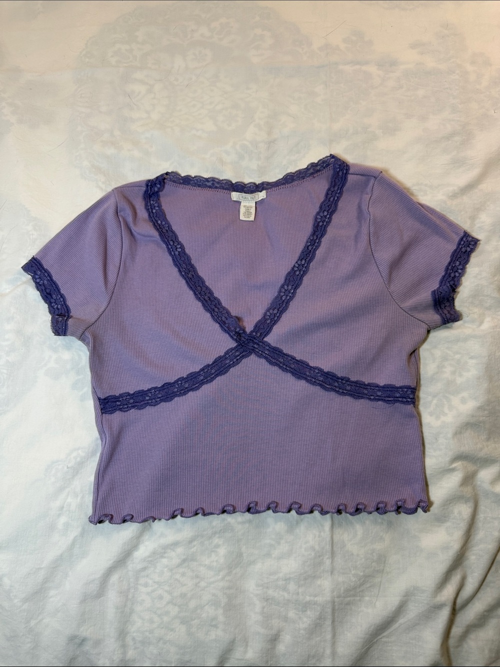 Full Tilt Lilac Lace-Trim Crop Top - Tilly’s